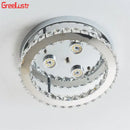 GobekUsa Crystal LED Ceiling Light: Stainless Steel Round Fixture for Bedroom, Kitchen, Bathroom