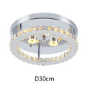 GobekUsa Crystal LED Ceiling Light: Stainless Steel Round Fixture for Bedroom, Kitchen, Bathroom