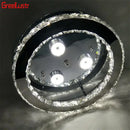 GobekUsa Crystal LED Ceiling Light: Stainless Steel Round Fixture for Bedroom, Kitchen, Bathroom