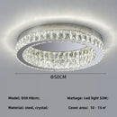 GobekUsa Crystal LED Ceiling Light Chrome Steel Chandelier - Dimmable Round Lamp