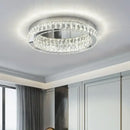 GobekUsa Crystal LED Ceiling Light Chrome Steel Chandelier - Dimmable Round Lamp