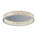 GobekUsa Crystal LED Ceiling Light Chrome Steel Chandelier - Dimmable Round Lamp