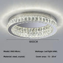 GobekUsa Crystal LED Ceiling Light Chrome Steel Chandelier - Dimmable Round Lamp