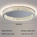 GobekUsa Crystal LED Ceiling Light Chrome Steel Chandelier - Dimmable Round Lamp