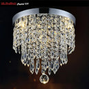 GobekUsa Crystal LED Ceiling Light for Living Room Hallway, 110V/240V Sparkling Crystal Ceiling Lamp
