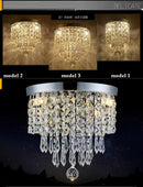 GobekUsa Crystal LED Ceiling Light for Living Room Hallway, 110V/240V Sparkling Crystal Ceiling Lamp
