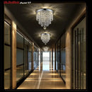 GobekUsa Crystal LED Ceiling Light for Living Room Hallway, 110V/240V Sparkling Crystal Ceiling Lamp