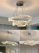 GobekUsa Crystal LED Pendant Lights Chrome Steel Modern Luxury Fixtures