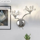 GobekUsa Modern Crystal Orb Wall Sconce Light Fixture with 2 Lights, Chrome Finish - Perfect for Living Rooms