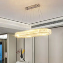 GobekUsa Crystal Oval LED Chandelier: Luxury Lighting Fixture for Living Room - Modern Design