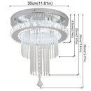 GobekUsa Crystal Raindrop Chandelier LED Ceiling Light for Dining Living Bedroom