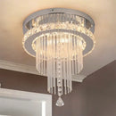 GobekUsa Crystal Raindrop Chandelier LED Ceiling Light for Dining Living Bedroom