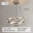 GobekUsa Crystal Ring Chandelier: Modern Dimmable LED Ceiling Fixture