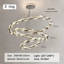 GobekUsa Crystal Ring Chandelier: Modern Dimmable LED Ceiling Fixture