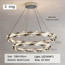GobekUsa Crystal Ring Chandelier: Modern Dimmable LED Ceiling Fixture