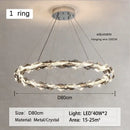 GobekUsa Crystal Ring Chandelier: Modern Dimmable LED Ceiling Fixture