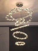 GobekUsa Crystal Ring Chandelier: Modern Dimmable LED Ceiling Fixture