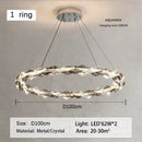 GobekUsa Crystal Ring Chandelier: Modern Dimmable LED Ceiling Fixture