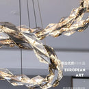 GobekUsa Crystal Ring Chandelier: Modern Dimmable LED Ceiling Fixture
