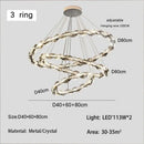 GobekUsa Crystal Ring Chandelier: Modern Dimmable LED Ceiling Fixture