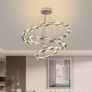 GobekUsa Crystal Ring Chandelier: Modern Dimmable LED Ceiling Fixture