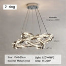 GobekUsa Crystal Ring Chandelier: Modern Dimmable LED Ceiling Fixture