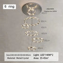 GobekUsa Crystal Ring Chandelier: Modern Dimmable LED Ceiling Fixture