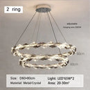 GobekUsa Crystal Ring Chandelier: Modern Dimmable LED Ceiling Fixture
