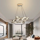 GobekUsa Crystal Ring Chandelier: Modern Dimmable LED Ceiling Fixture