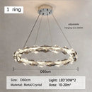 GobekUsa Crystal Ring Chandelier: Modern Dimmable LED Ceiling Fixture