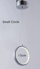 GobekUsa Crystal Rings LED Pendant Light Fixture For Indoor Lamp Lamparas De Techo Surface Mounting Pendant Lamp For Bedroom Dining Room