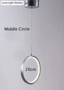 GobekUsa Crystal Rings LED Pendant Light Fixture For Indoor Lamp Lamparas De Techo Surface Mounting Pendant Lamp For Bedroom Dining Room