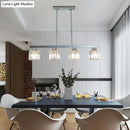 GobekUsa Tri-Sided Crystal Rod Silver Pendant Light for Dining Room and Kitchen Island