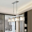 GobekUsa Tri-Sided Crystal Rod Silver Pendant Light for Dining Room and Kitchen Island