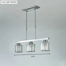 GobekUsa Tri-Sided Crystal Rod Silver Pendant Light for Dining Room and Kitchen Island
