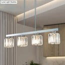 GobekUsa Tri-Sided Crystal Rod Silver Pendant Light for Dining Room and Kitchen Island