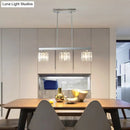 GobekUsa Tri-Sided Crystal Rod Silver Pendant Light for Dining Room and Kitchen Island