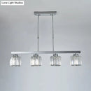 GobekUsa Tri-Sided Crystal Rod Silver Pendant Light for Dining Room and Kitchen Island