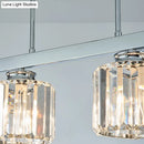 GobekUsa Tri-Sided Crystal Rod Silver Pendant Light for Dining Room and Kitchen Island