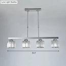 GobekUsa Tri-Sided Crystal Rod Silver Pendant Light for Dining Room and Kitchen Island