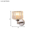 GobekUsa Modern Chrome Wall Sconce Light with Crystal Rod Shade - 1-Light Hallway Wall Mount