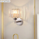 GobekUsa Modern Chrome Wall Sconce Light with Crystal Rod Shade - 1-Light Hallway Wall Mount
