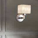 GobekUsa Modern Chrome Wall Sconce Light with Crystal Rod Shade - 1-Light Hallway Wall Mount
