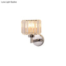 GobekUsa Modern Chrome Wall Sconce Light with Crystal Rod Shade - 1-Light Hallway Wall Mount