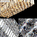 GobekUsa Modern Chrome Chandelier with Crystal Shade - 8 Light Rectangle Ceiling Fixture for Living Room