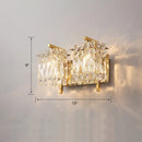GobekUsa Contemporary Rectangle Wall Mount Sconce Light with Crystal Shade - Elegant Beveled Design