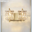 GobekUsa Contemporary Rectangle Wall Mount Sconce Light with Crystal Shade - Elegant Beveled Design