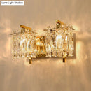 GobekUsa Contemporary Rectangle Wall Mount Sconce Light with Crystal Shade - Elegant Beveled Design