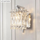 GobekUsa Contemporary Rectangle Wall Mount Sconce Light with Crystal Shade - Elegant Beveled Design