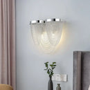 GobekUsa Contemporary Silver Tassels Living Room Metal Sconce - 2-Light LED Wall Lamp Fixture